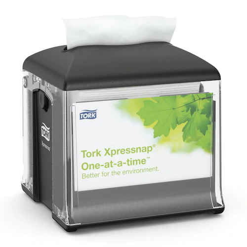 Tork malý zásobník na servítky, čierny plast, vyťahovanie z vrchu, systém N10