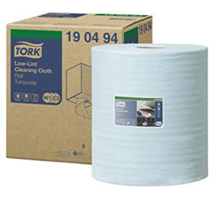 Tork Purotop priemyselná čistiaca utierka z netkanej textílie malý kotúč, nevláknitá, Premium, tyrkysová, 1 vrsta, dĺžka 180 m, 1 kotúč v boxe
