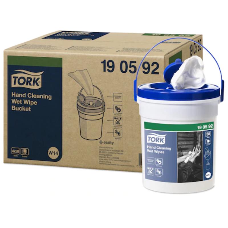 Tork vlhčené utierky na ruky vo vedierku, Premium, 1 vrstva, dĺžka 16m, 4ks v kartóne