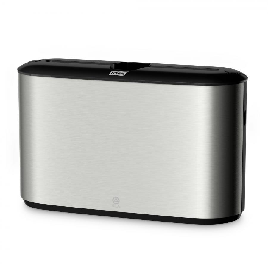 Tork zásobník na skladané papierové utierky Interfold/Multifold, nerez, malý, prenosný, systém H2