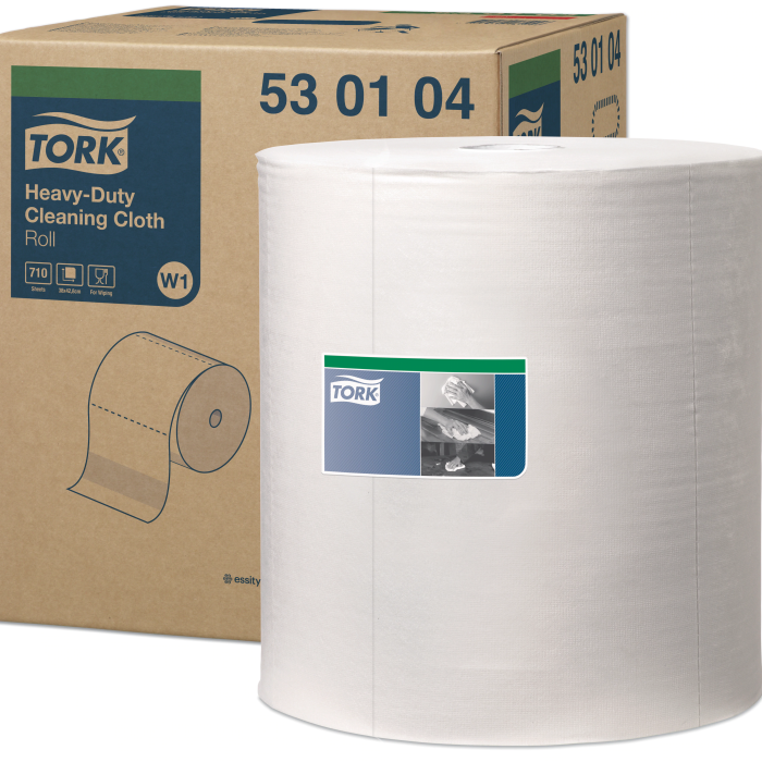 Tork Heavy-Duty priemyselná čistiaca utierka z netkanej textílie veľký kotúč, Premium, biela, 1 vrsta, dĺžka 270 m, 1 kotúč v kartóne