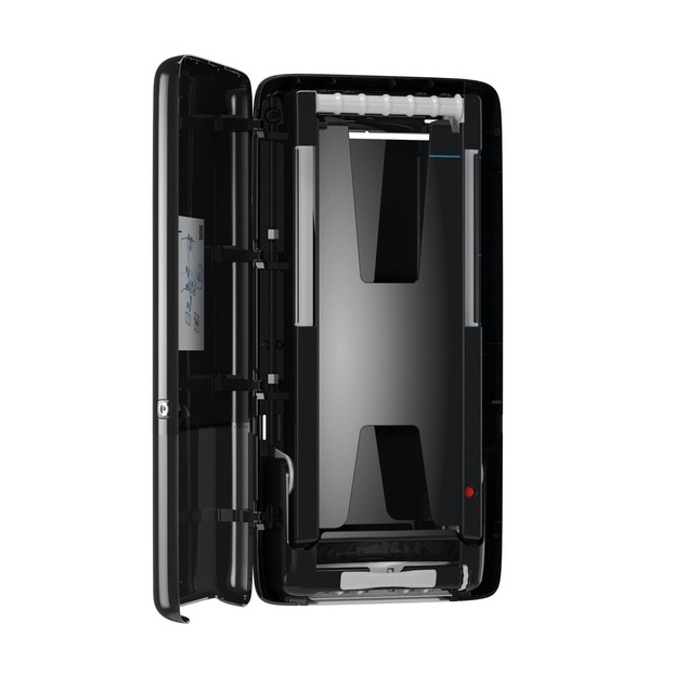 Tork PeakServe zásobník na nadväzujúce papierové utierky, čierny plast, veľký, systém H5 – Obrázok 2