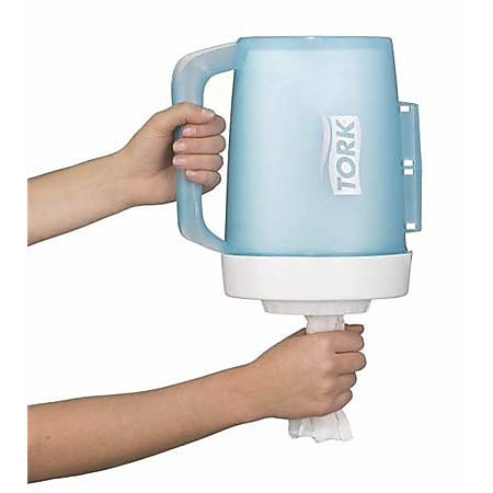 Tork zásobník Mini na papierové utierky v kotúči so stredovým odvíjaním, tyrkysový/biely plast, malý, prenosný, systém M1