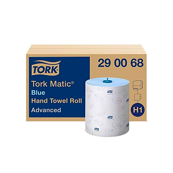 Tork Matic papierové utierky v kotúči, Advanced, modrá, 2 vrstvy, dĺžka 150m, 6 ks v kartóne