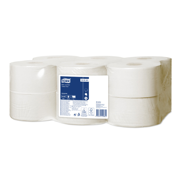 Tork Mini Jumbo toaletný papier v kotúči, Universal, prírodná, 1 vrstva, dĺžka 240m, 12 ks v kartóne
