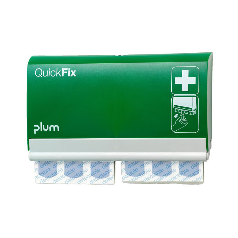 Plum QuickFix dávkovač s modrými indikovateľnými náplasťami s kovovými vláknami 2x45 ks