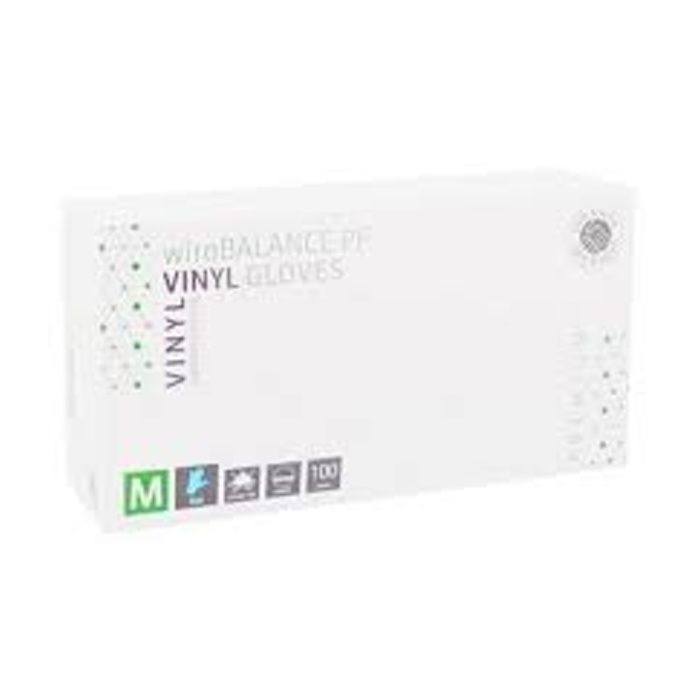 Rukavice jednorázové, vinyl, biele/ L