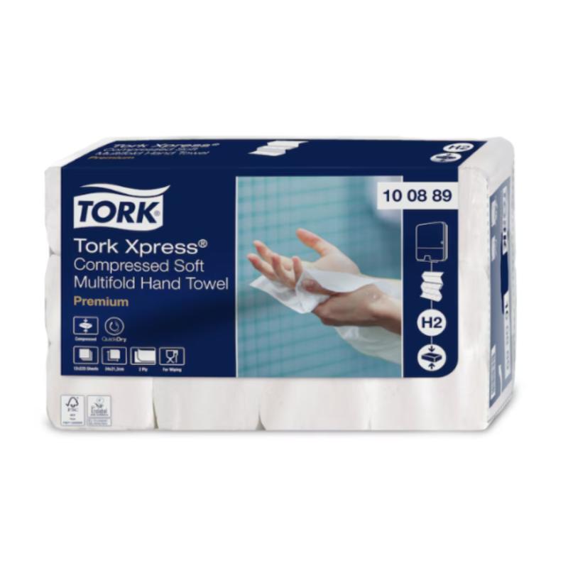 Tork skladané stlačené papierové utierky Interfold/Multifold, Premium, jemné, biele, 2 vrstvy, 2700 ks v kartóne