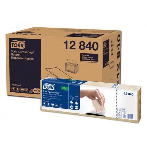 Tork servítky do zásobníka, Advanced, natural, 1 vrstva, 9000 ks v kartóne, 8 balíkov po 1125 ks