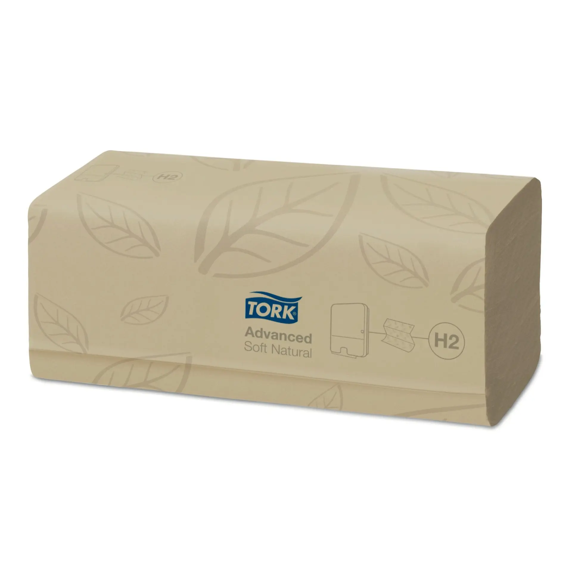 Tork skladané papierové utierky Interfold/Multifold, Advanced, natural, 2 vrstvy, 3780 ks v kartóne, 21 balíkov po 180 ks – Obrázok 2