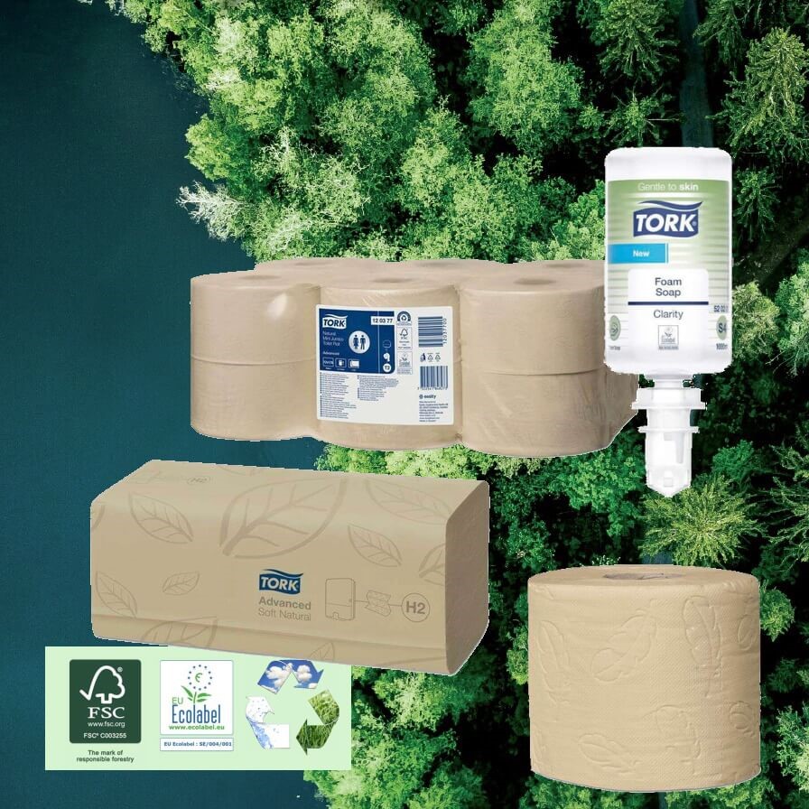 Tork servítky do zásobníka, Advanced, natural, 1 vrstva, 9000 ks v kartóne, 8 balíkov po 1125 ks – Obrázok 2