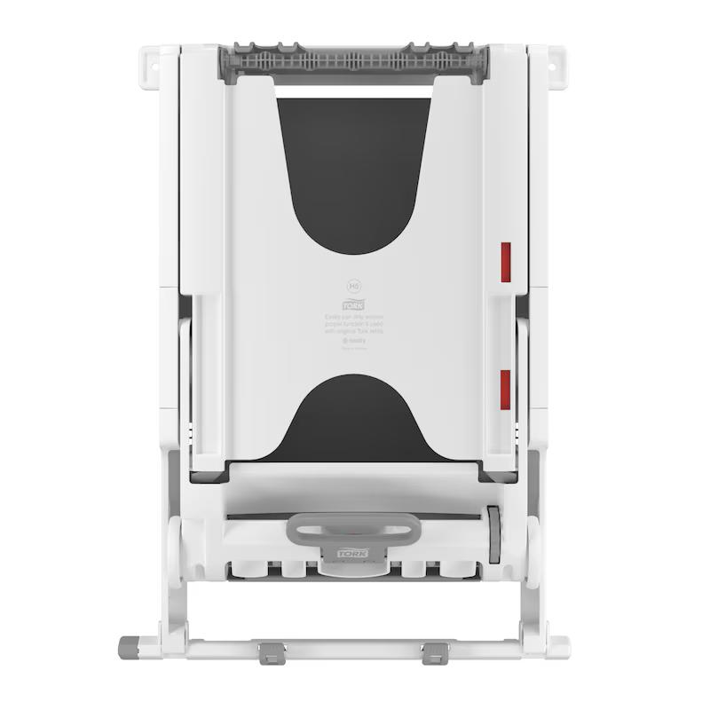 Tork PeakServe zabudovateľný zásobník na nadväzujúce papierové utierky, biely plast, malý, systém H5