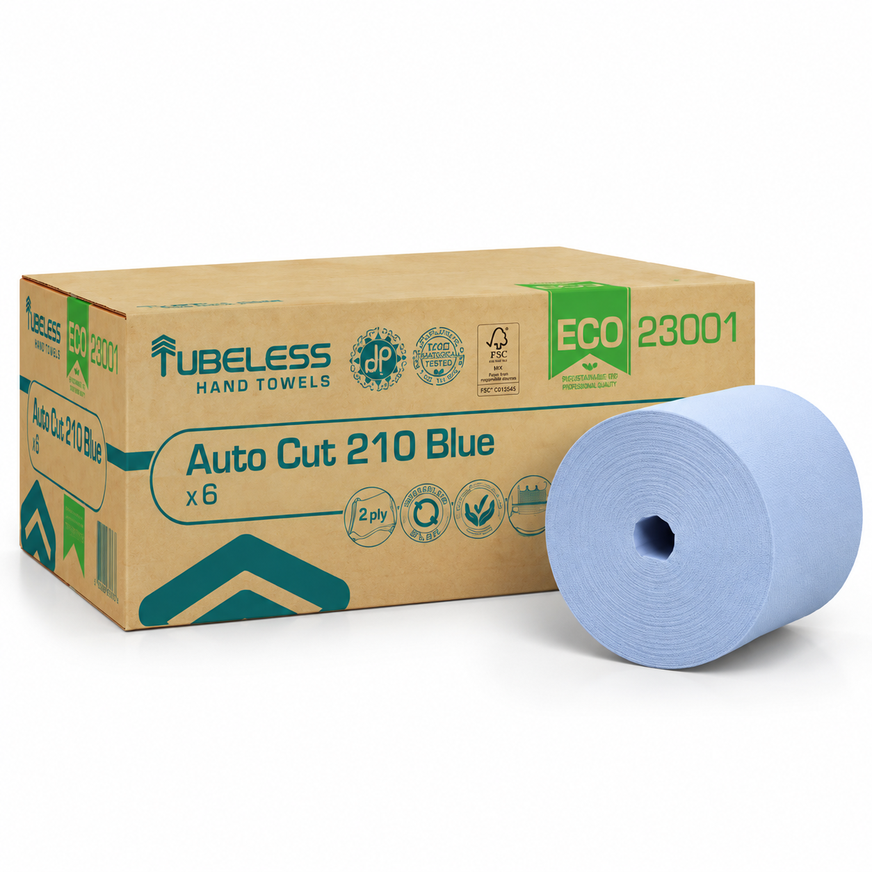 TUBELESS AUTOCUT PRO 210, RECYKEL modrá/blue 2 vr.návin 211,5 m 6 ks bal./20 cm x 211,5 m priemer19,6 cm, systém H1